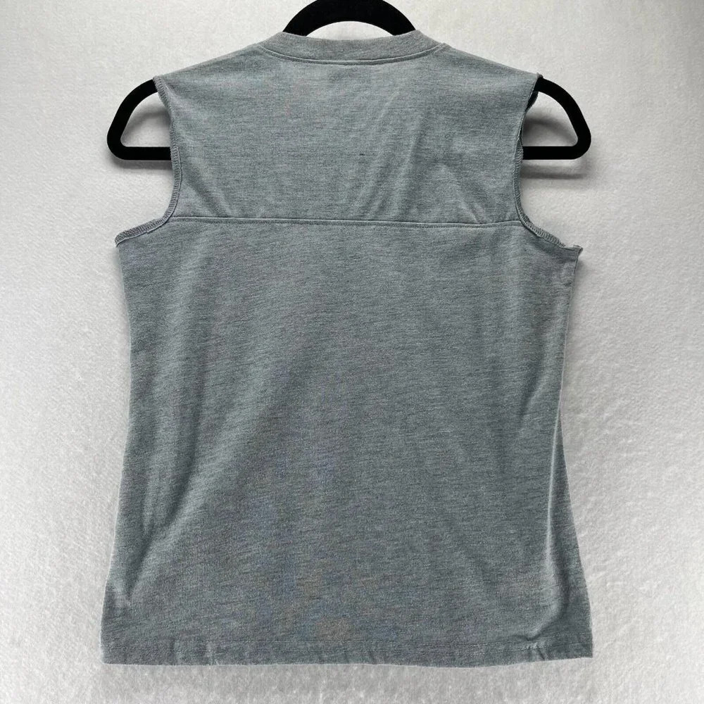 Marvel Tank Top Womens Size XS Spell Out Logo V-Neck Sleeveless Jersey Gray - Picture 4 of 9